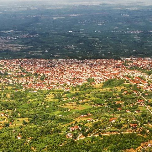 Aerial view of a town