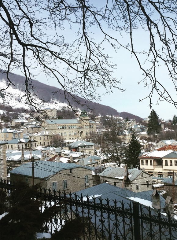 The traditional village of Nimpheo under winter snow