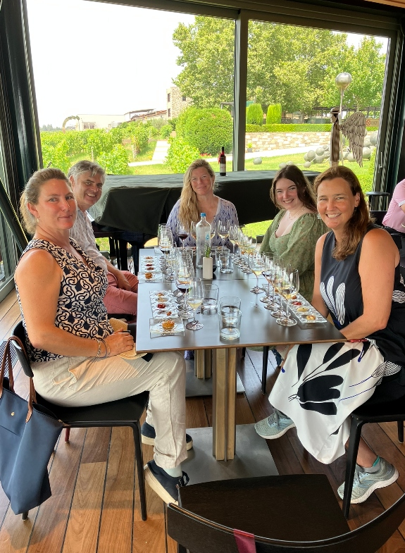 Wine tasting group in the winery’s restaurant during wine tasting